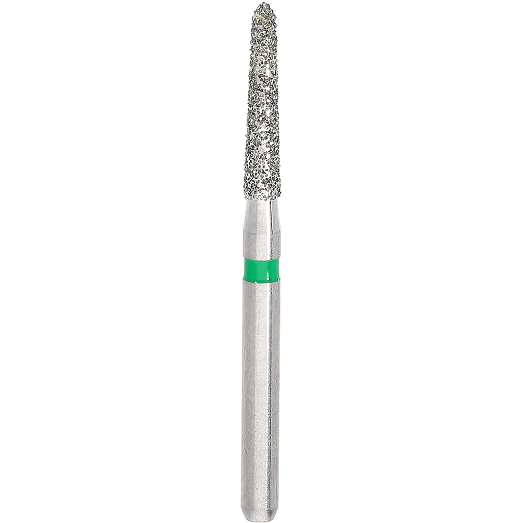 Di Green Tapered Torpedo Bur with Round Tip Size 16