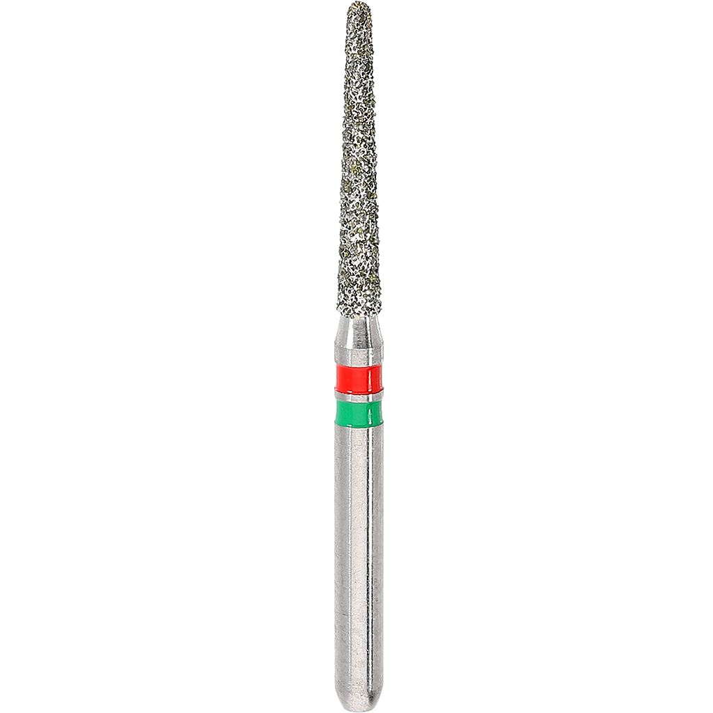 Tapered Round Green with Red tip Bur Size 014