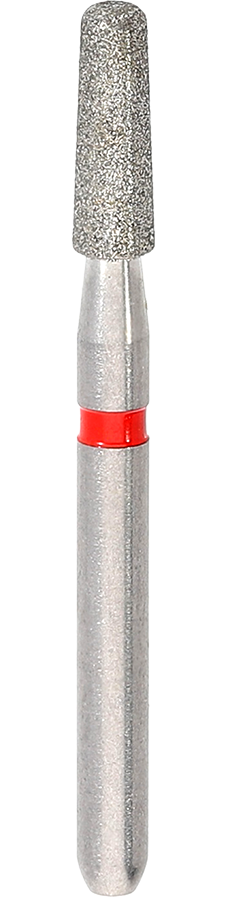 Di Red Short Tapered Flat Round Corner FL Shoulder Bur Size 018